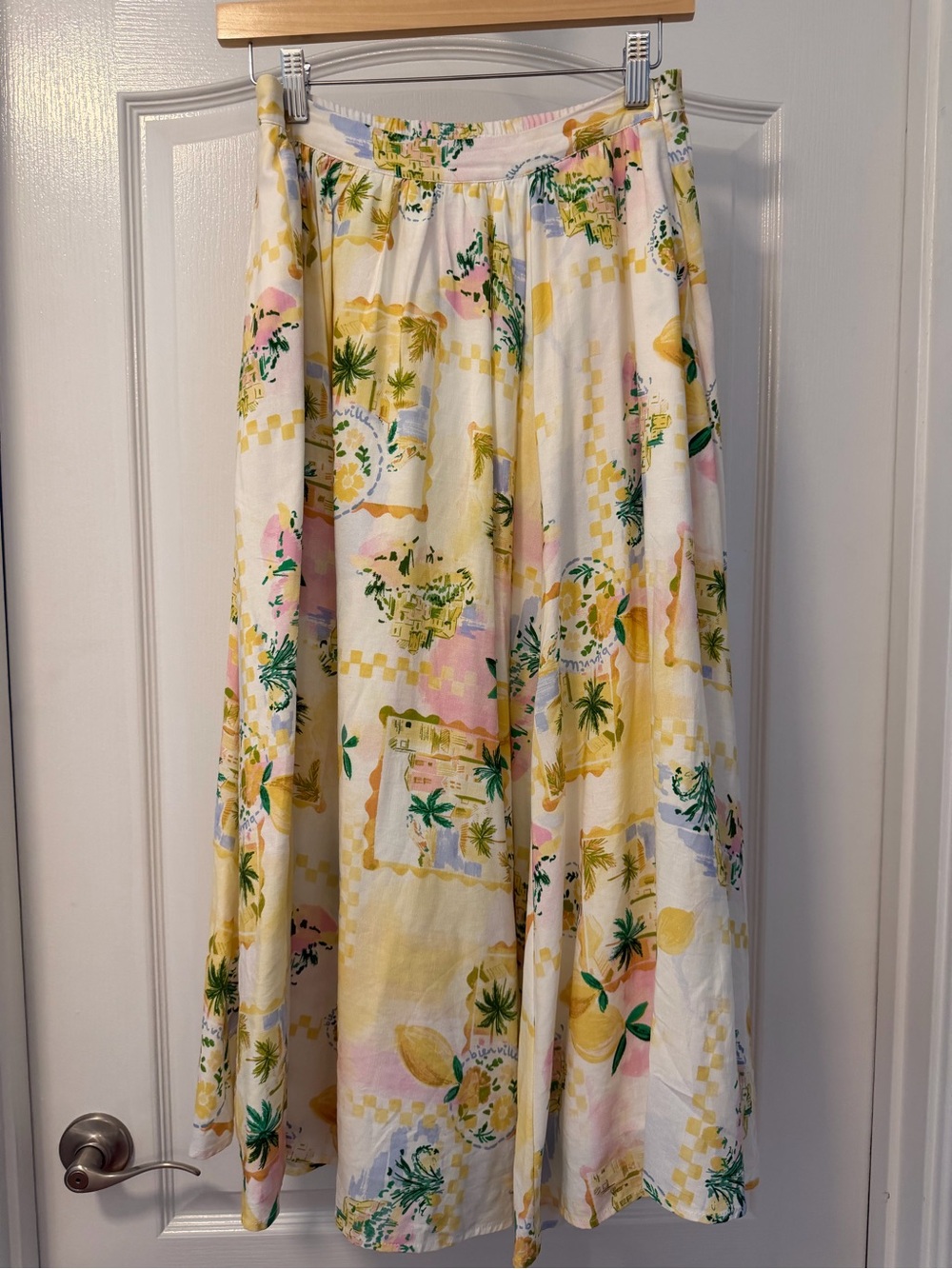 Kaleigh Paradise Print Gathered Midi Skirt, small - Picture 4 of 4